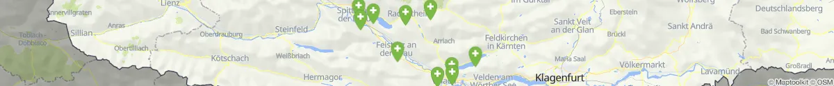 Kartenansicht für Apotheken-Notdienste in der Nähe von Bad Kleinkirchheim (Spittal an der Drau, Kärnten)